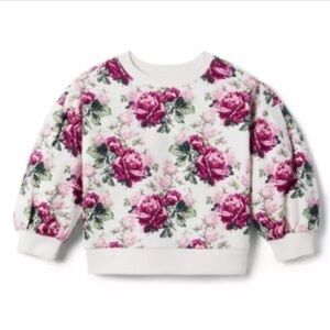 Janie and Jack purple and pink floral print puff sleeve sweatshirt‎